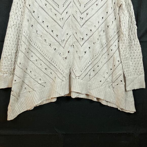 Torrid Womens Sweater Cream V Neck Pullover Open Knit Cotton Blend 1 - Picture 3 of 12